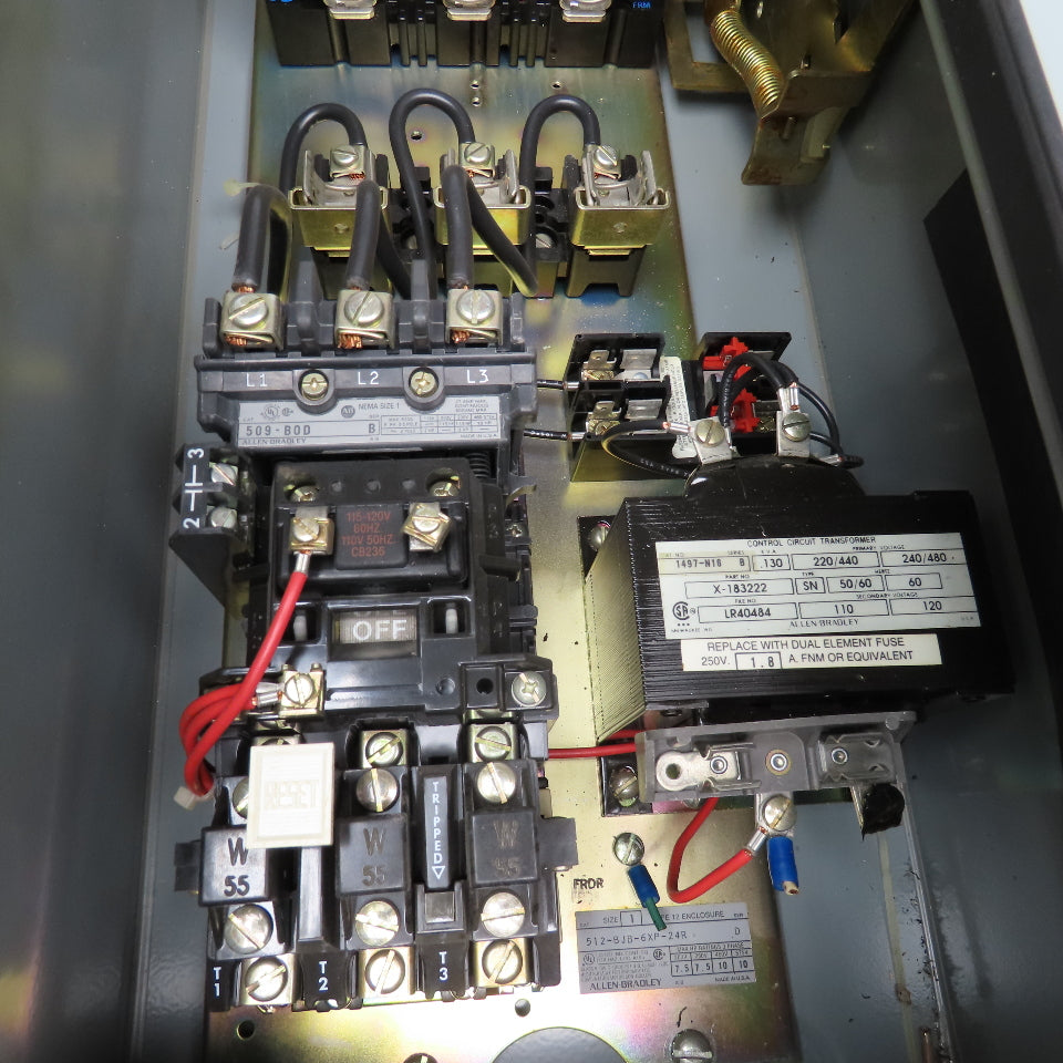Allen Bradley 512-BJB-6XP-24R Size 1 Combination Starter Disconnect 600V 10Hp
