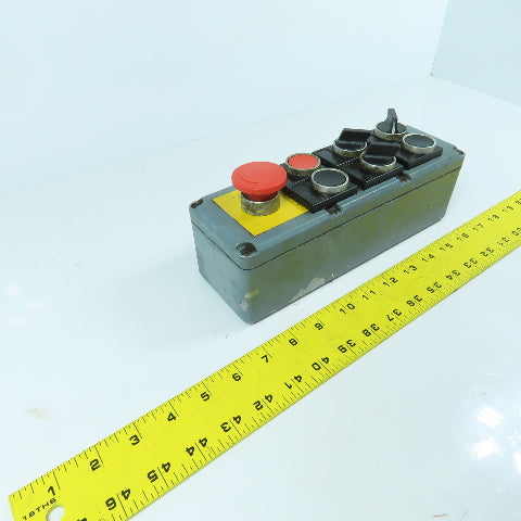 7-Button Machine Control Station (3) Momentary Contact (3 Switches) 1 E-Stop