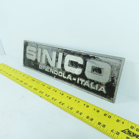 Sinico 15-1/2" x 4-1/4" Cast Aluminum Machine Name Plate Brendola-Italia