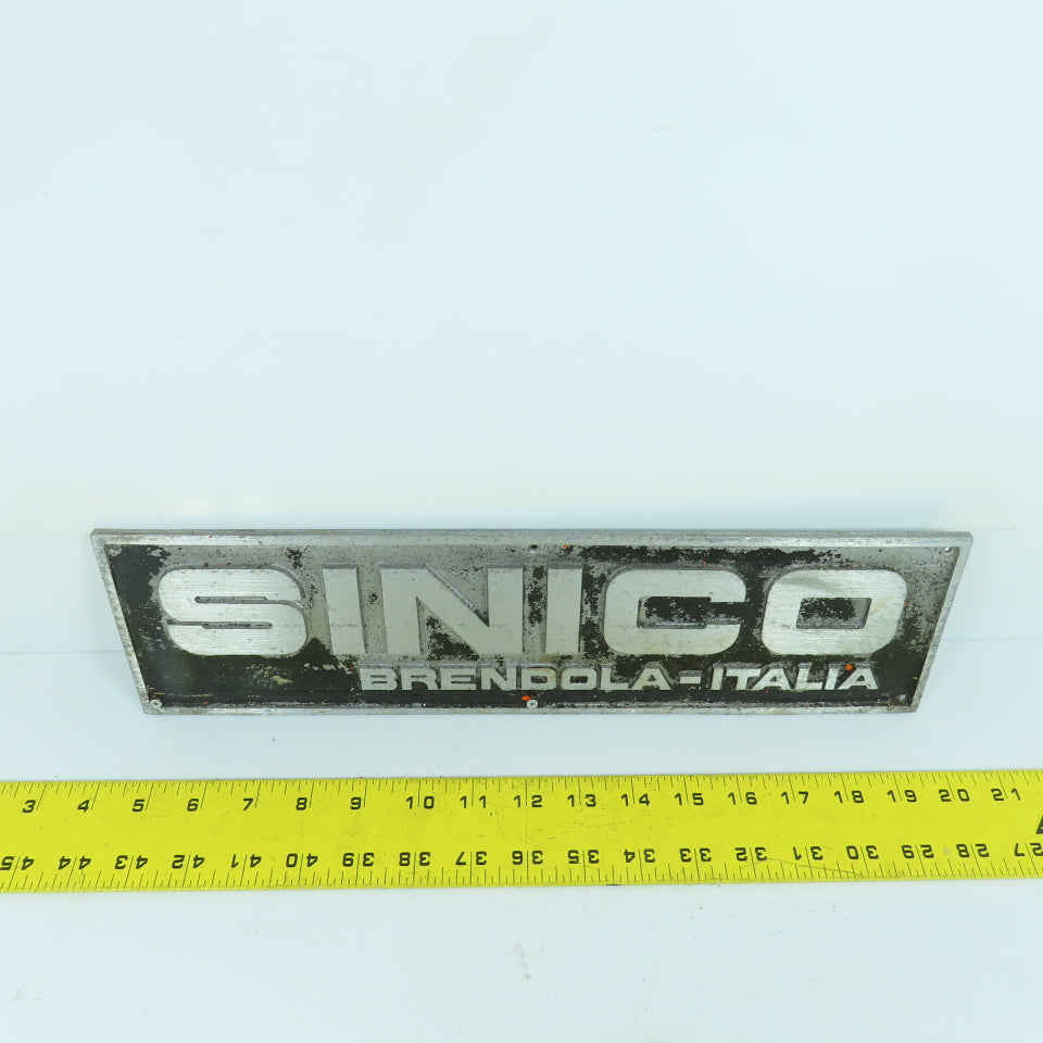 Sinico 15-1/2" x 4-1/4" Cast Aluminum Machine Name Plate Brendola-Italia
