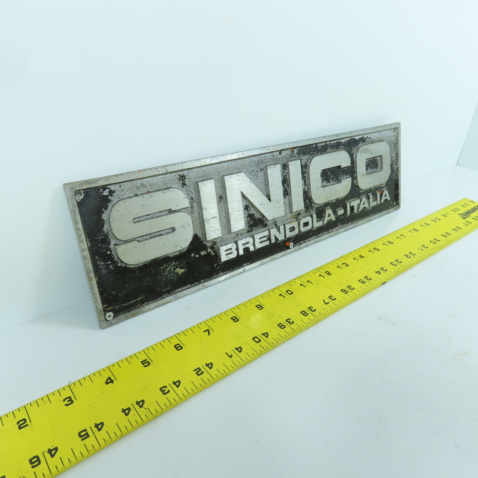 Sinico 15-1/2" x 4-1/4" Cast Aluminum Machine Name Plate Brendola-Italia