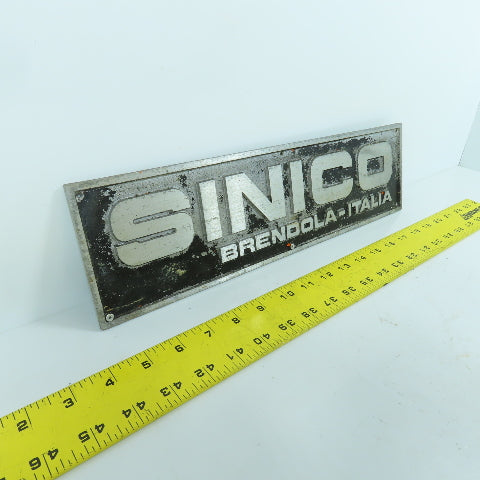 Sinico 15-1/2" x 4-1/4" Cast Aluminum Machine Name Plate Brendola-Italia