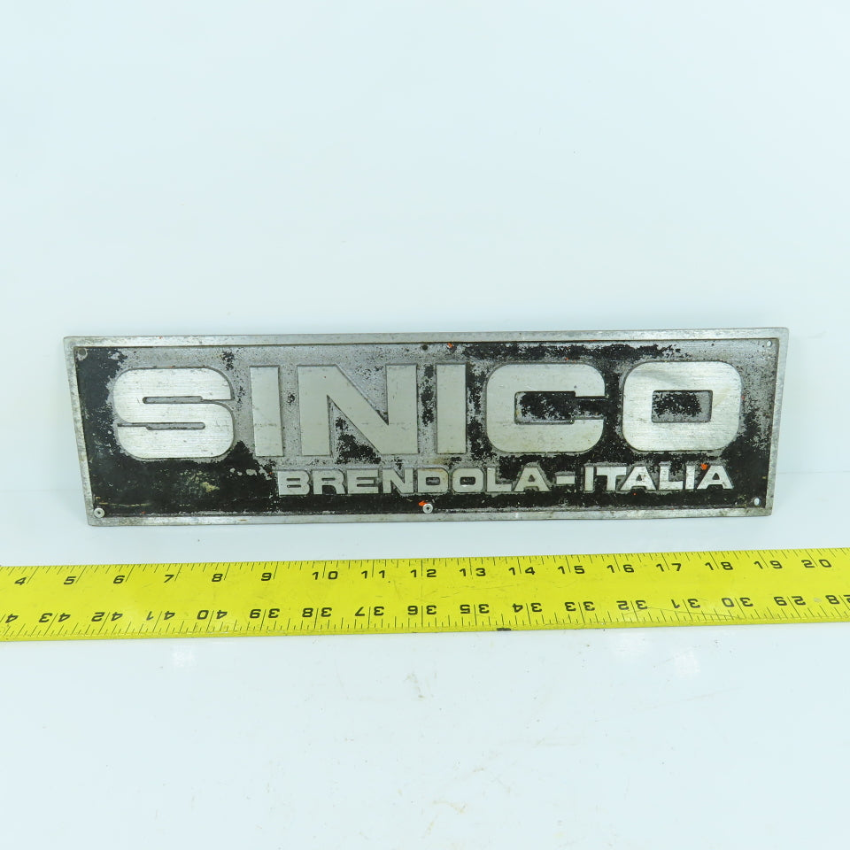 Sinico 15-1/2" x 4-1/4" Cast Aluminum Machine Name Plate Brendola-Italia
