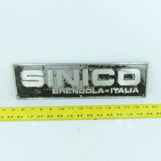 Sinico 15-1/2" x 4-1/4" Cast Aluminum Machine Name Plate Brendola-Italia
