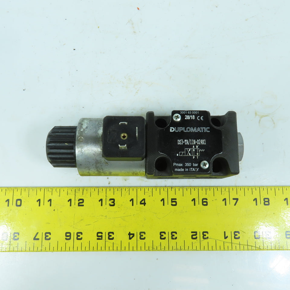 Duplomatic DS3-TA/11N-D24K1 Hydraulic Directional Solenoid Valve 24VDC Coil