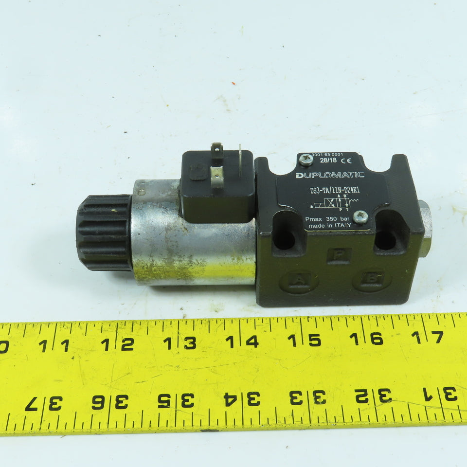 Duplomatic DS3-TA/11N-D24K1 Hydraulic Directional Solenoid Valve 24VDC Coil