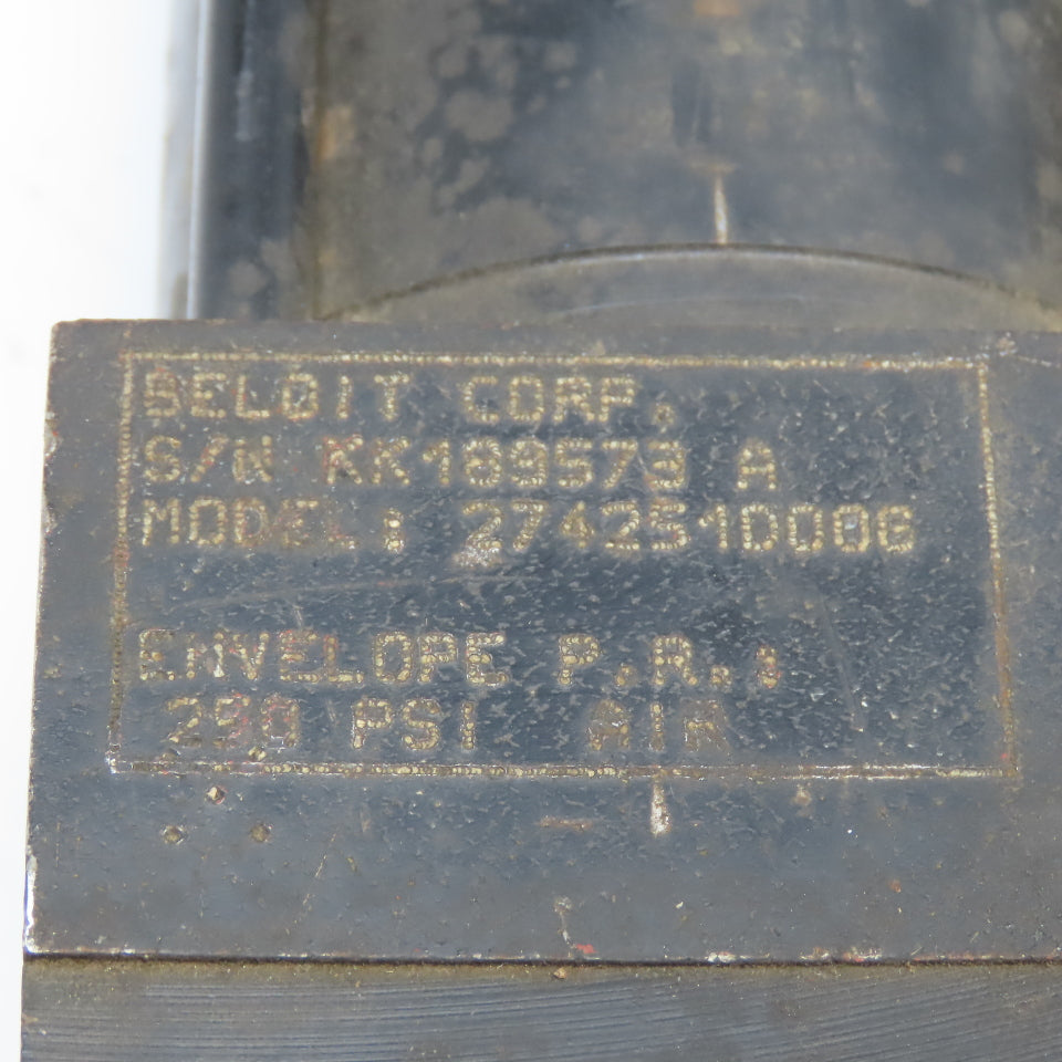 Beloit 2-3/4" Bore 3" Stroke Double Acting Air Cylinder