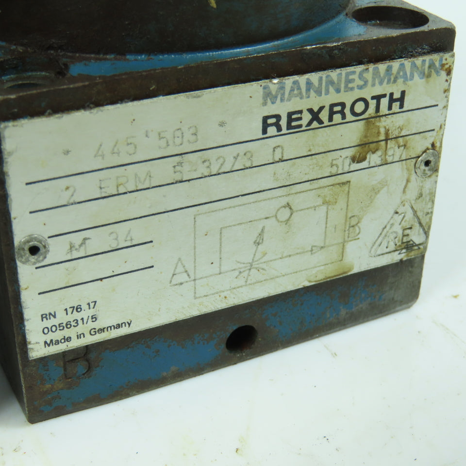 Rexroth 2-FRM-5-32/3-Q Keyed Hydraulic Flow Control Valve Parts/Repair Lot Of 3