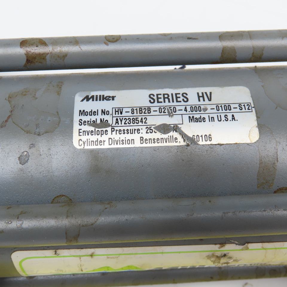 Miller HV-81B2B 2-1/2" Bore 4" Stroke Hydraulic Cylinder Trunnion Mount