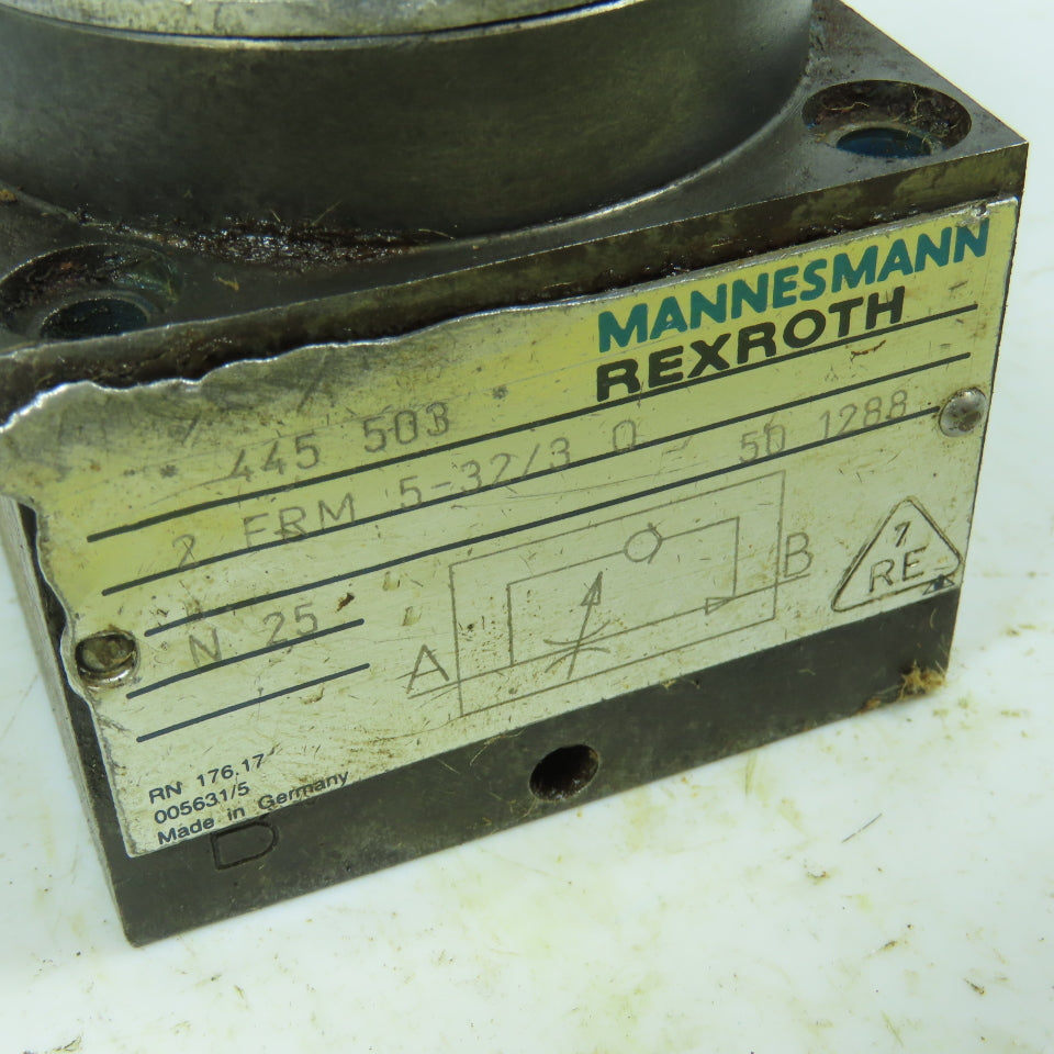 Rexroth 2-FRM-5-32/3-Q Keyed Hydraulic Flow Control Valve