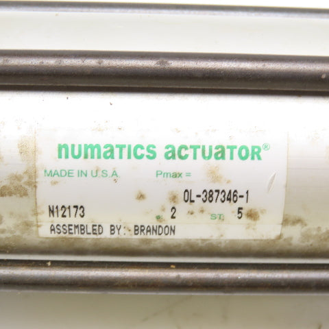 Numatics 2" Bore 5" Stroke 7" Rod Nose Trunnion Double Acting Air Cylinder