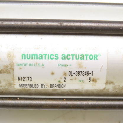 Numatics 2" Bore 5" Stroke 7" Rod Nose Trunnion Double Acting Air Cylinder