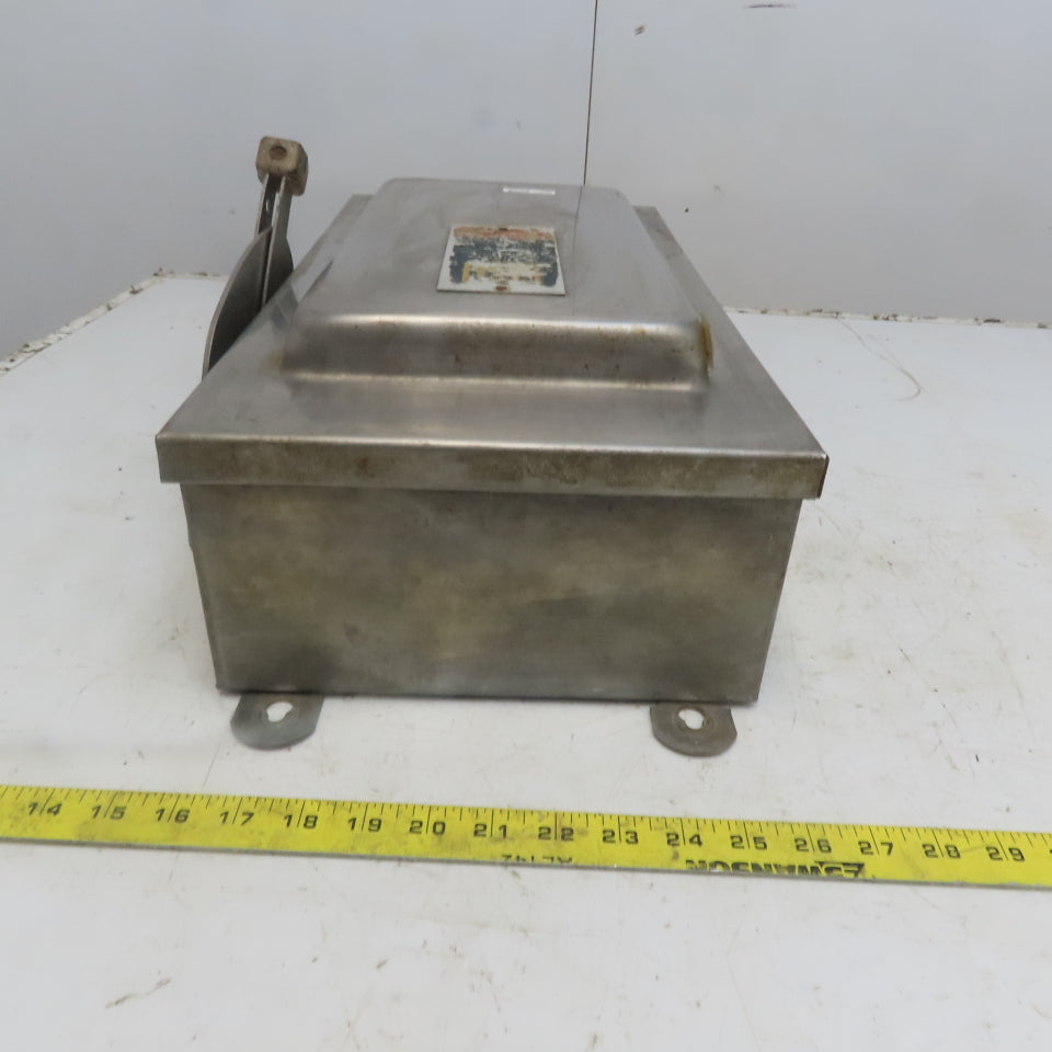 Square D H-323NDS 30A 240V 3P Fusible Stainless Steel Safety Disconnect Switch
