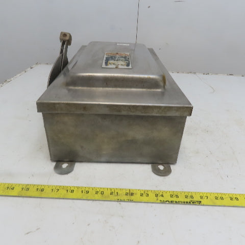 Square D H-323NDS 30A 240V 3P Fusible Stainless Steel Safety Disconnect Switch
