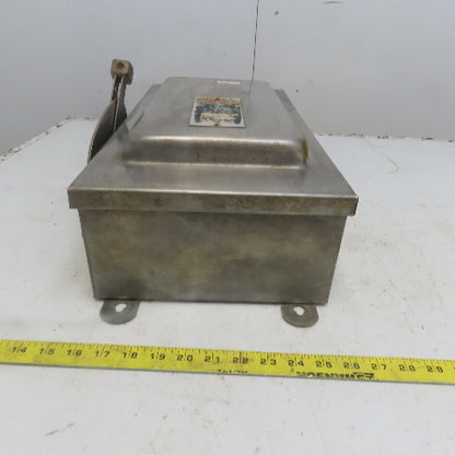 Square D H-323NDS 30A 240V 3P Fusible Stainless Steel Safety Disconnect Switch