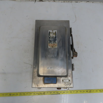 Square D H-323NDS 30A 240V 3P Fusible Stainless Steel Safety Disconnect Switch
