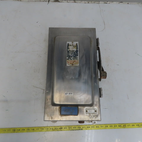 Square D H-323NDS 30A 240V 3P Fusible Stainless Steel Safety Disconnect Switch