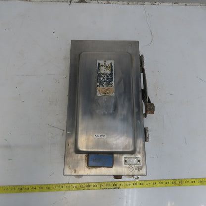 Square D H-323NDS 30A 240V 3P Fusible Stainless Steel Safety Disconnect Switch