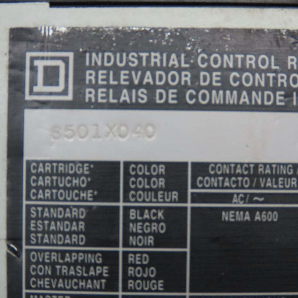 Square D 8501X040 Contactor Relay 600V 8 N/C Contacts 120V Coil Lot Of 2