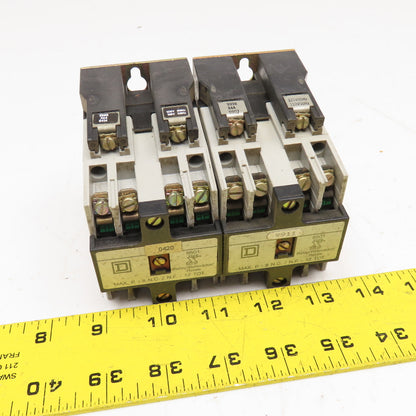Square D 8501X040 Contactor Relay 600V 8 N/C Contacts 120V Coil Lot Of 2