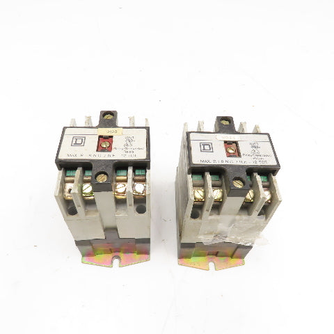 Square D 8501X040 Contactor Relay 600V 8 N/C Contacts 120V Coil Lot Of 2