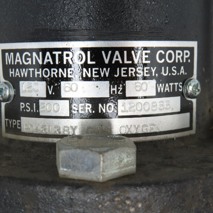 Magnatrol PD43L38Y 2-1/2" NPT Oxygen Gas Solenoid Valve 120V 200PSI