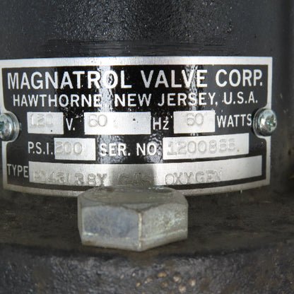 Magnatrol PD43L38Y 2-1/2" NPT Oxygen Gas Solenoid Valve 120V 200PSI