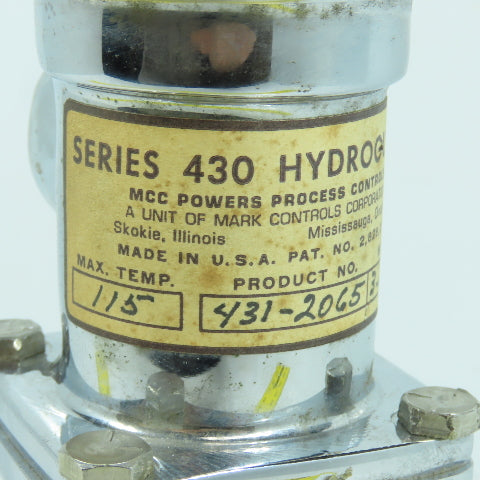 MCC Powers 431-2065 3-D-49 Series 430 Hydroguard Thermostatic Controls 3/4" 115°