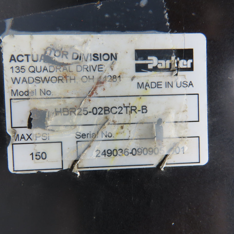 Parker HBR25-02BC2TR-B 2-1/2" Bore 2" Stroke Guided Pneumatic Cylinder