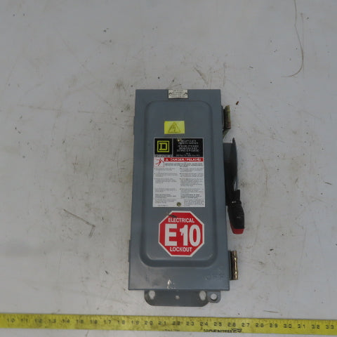 Square D H361AWKEI 30A 600V AC/DC 3 Pole Non-Fusible Safety Disconnect Switch