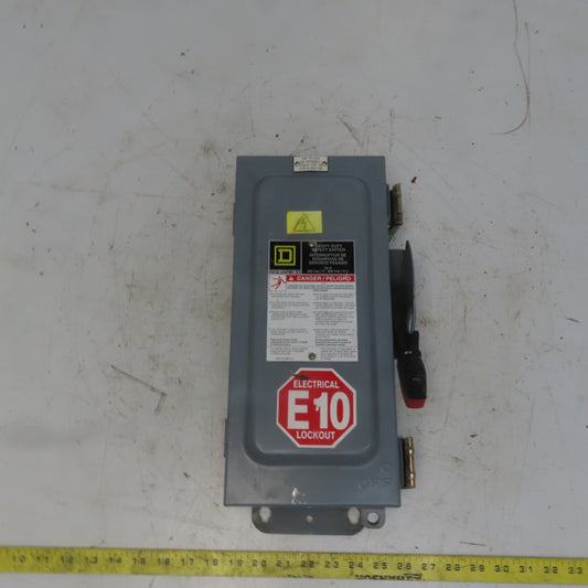 Square D H361AWKEI 30A 600V AC/DC 3 Pole Non-Fusible Safety Disconnect Switch