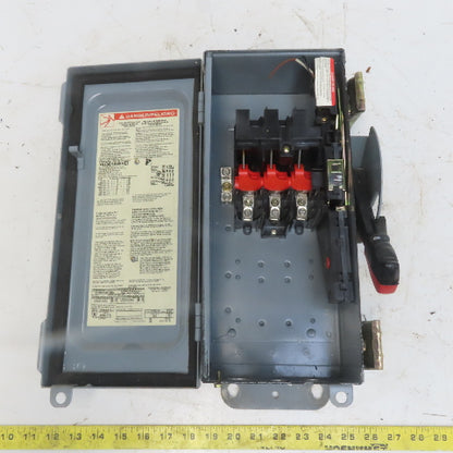 Square D H361AWKEI 30A 600V AC/DC 3 Pole Non-Fusible Safety Disconnect Switch