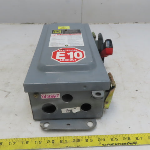 Square D H361AWKEI 30A 600V AC/DC 3 Pole Non-Fusible Safety Disconnect Switch