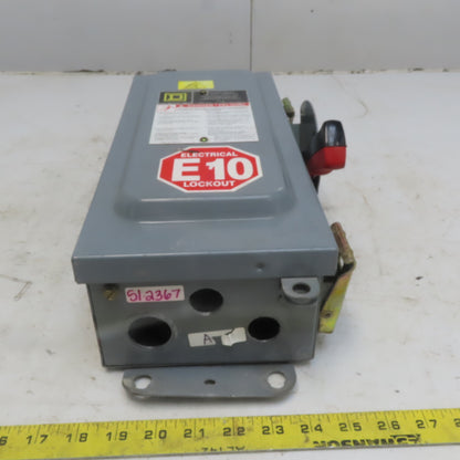 Square D H361AWKEI 30A 600V AC/DC 3 Pole Non-Fusible Safety Disconnect Switch