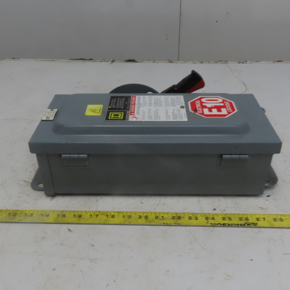 Square D H361AWKEI 30A 600V AC/DC 3 Pole Non-Fusible Safety Disconnect Switch