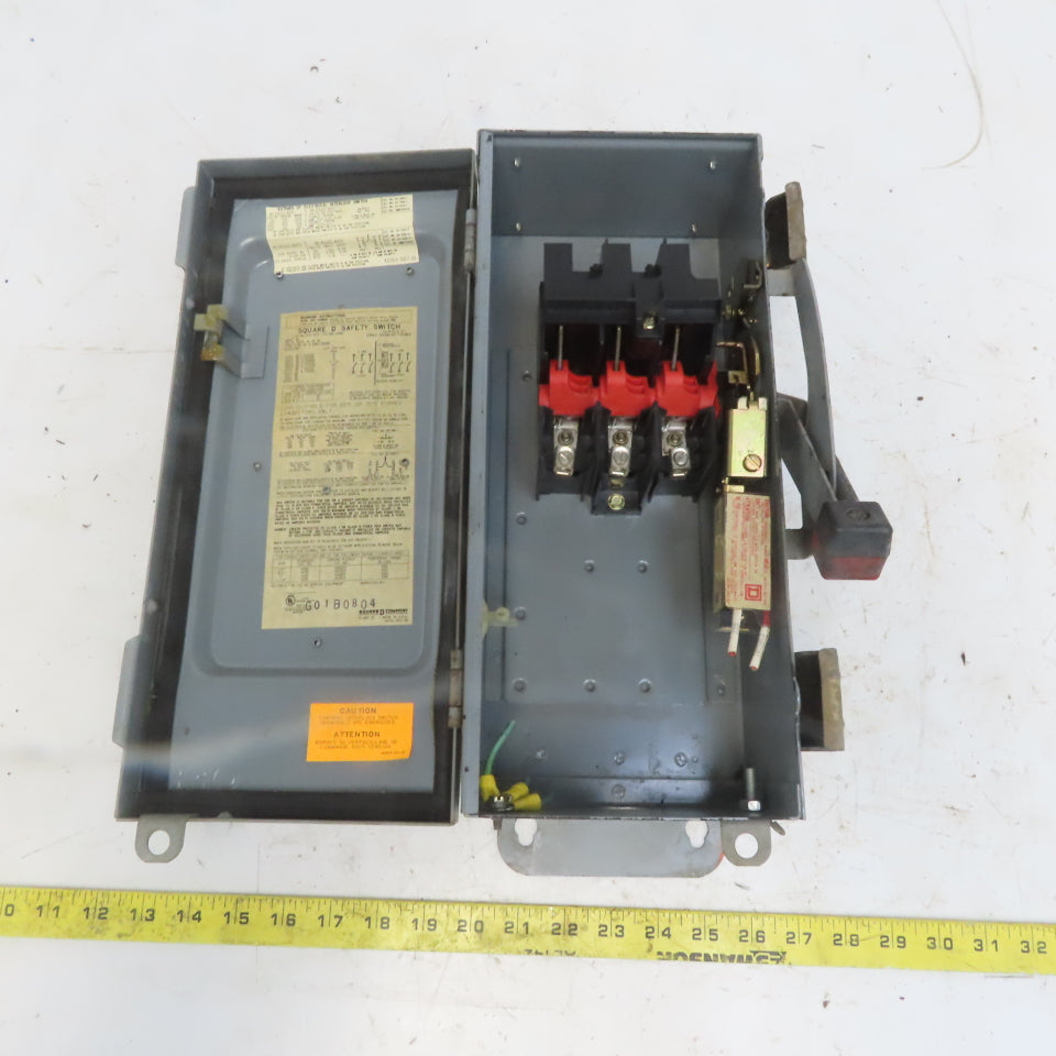 Square D H361AWK 30A 600V AC/DC 3 Pole Non-Fusible Safety Disconnect Switch
