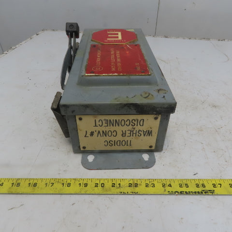 Square D H361AWK 30A 600V AC/DC 3 Pole Non-Fusible Safety Disconnect Switch