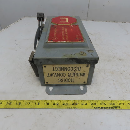 Square D H361AWK 30A 600V AC/DC 3 Pole Non-Fusible Safety Disconnect Switch