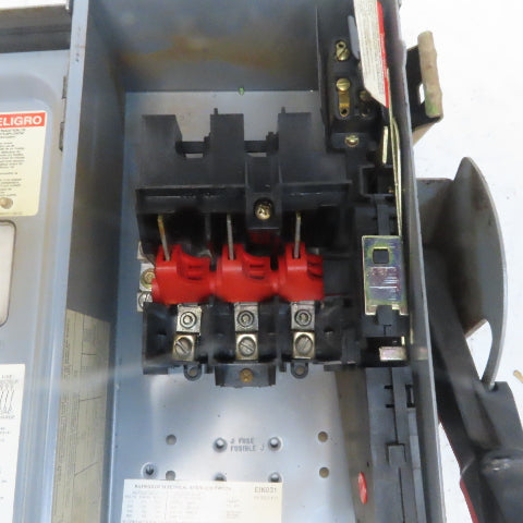 Square D CHU361AWK 30A 600V AC/DC 3 Pole Non-Fusible Safety Disconnect Switch