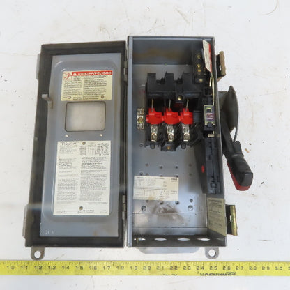 Square D CHU361AWK 30A 600V AC/DC 3 Pole Non-Fusible Safety Disconnect Switch
