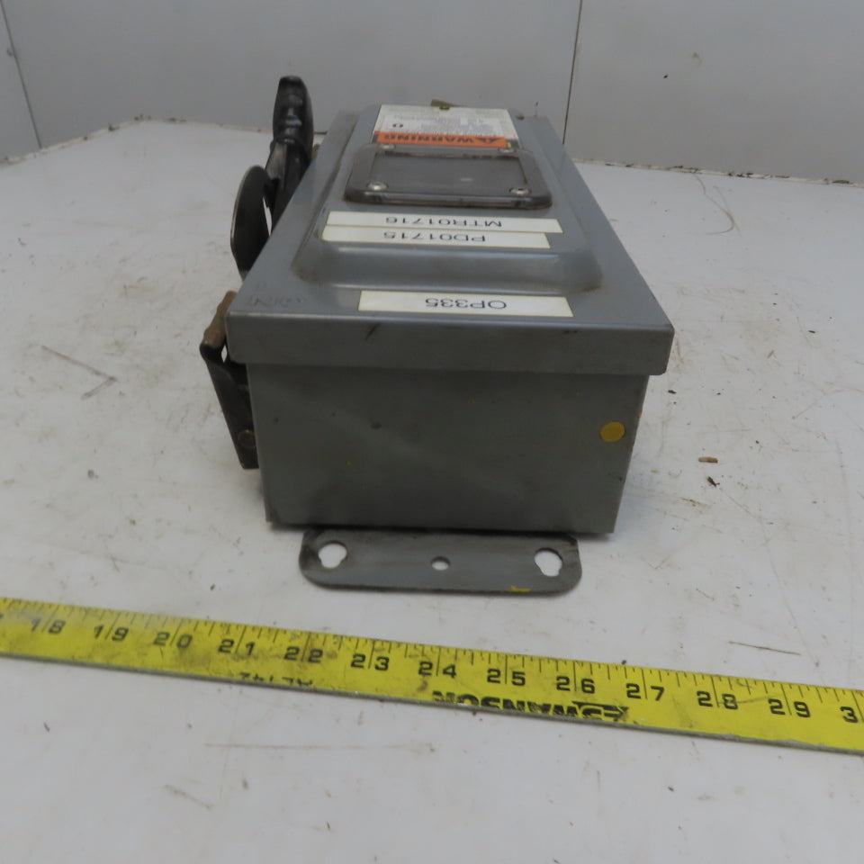 Square D CHU361AWK 30A 600V AC/DC 3 Pole Non-Fusible Safety Disconnect Switch