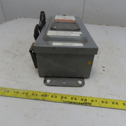 Square D CHU361AWK 30A 600V AC/DC 3 Pole Non-Fusible Safety Disconnect Switch
