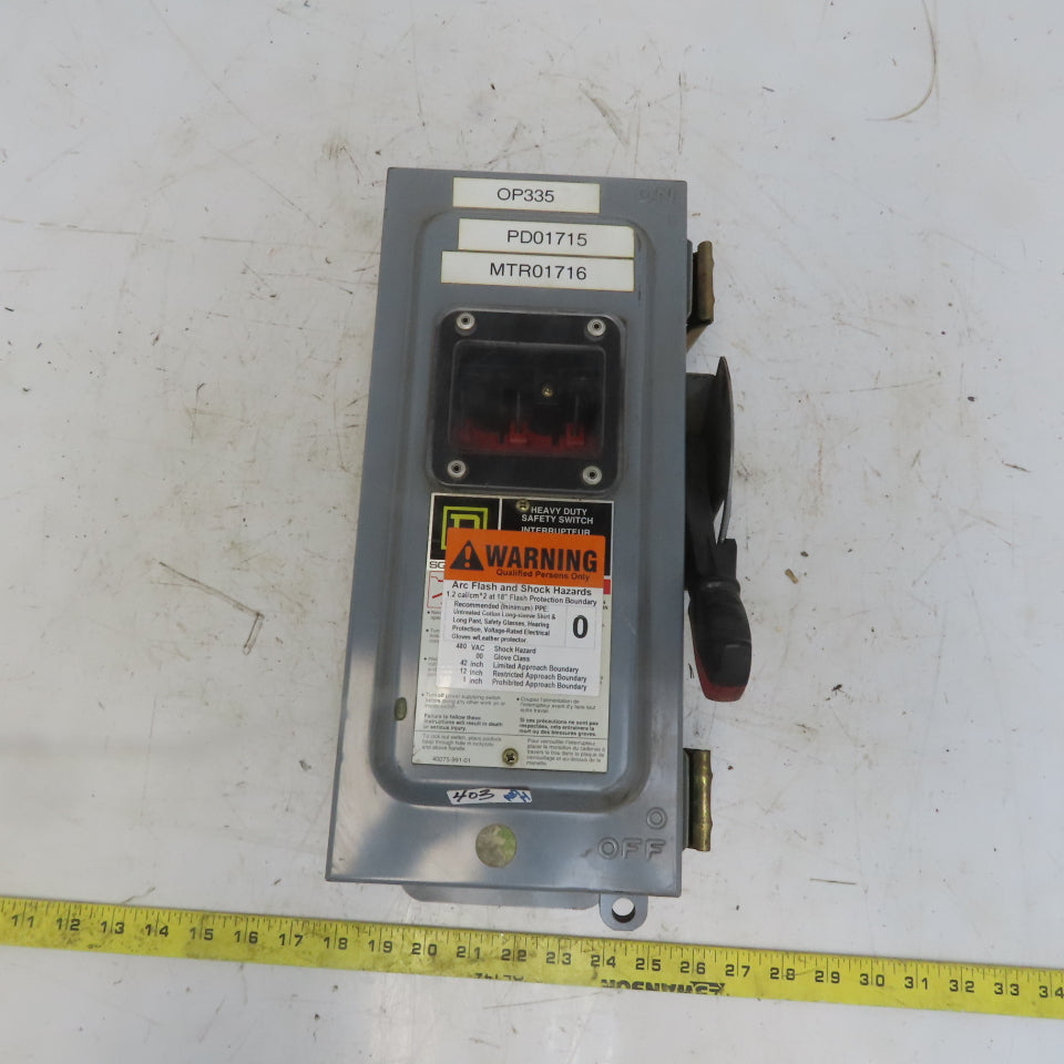 Square D CHU361AWK 30A 600V AC/DC 3 Pole Non-Fusible Safety Disconnect Switch