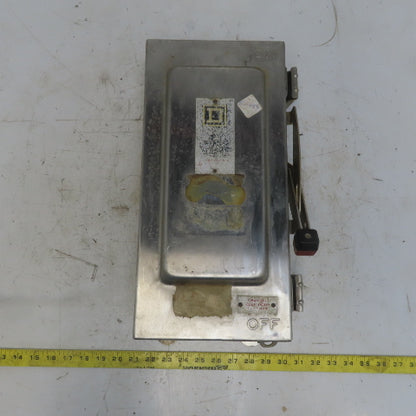 Square D H3122NDS 60A 600V 3P Fusible Stainless Steel Safety Disconnect Switch
