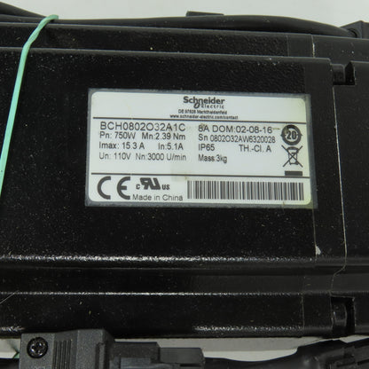 Schneider BCH0802O32A1C 750W Servo Motor 2.39Nm 3000RPM 110V
