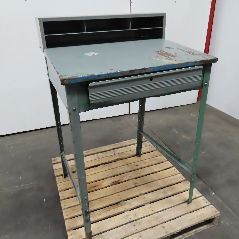 34" x 30" x 43" Tall Steel Standing Work Station With Drawer