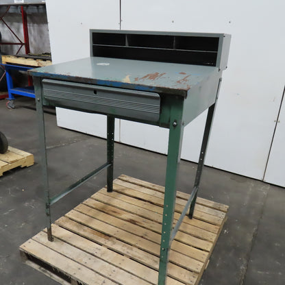 34" x 30" x 43" Tall Steel Standing Work Station With Drawer