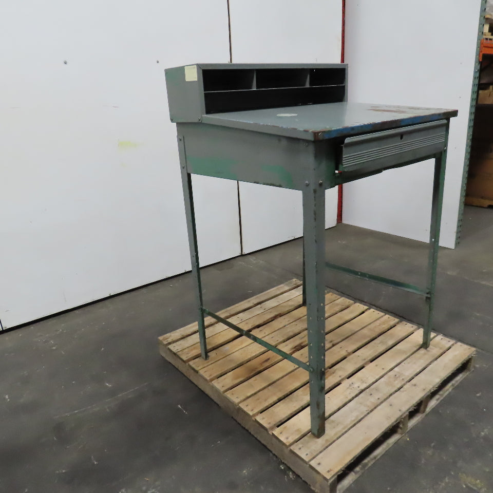 34" x 30" x 43" Tall Steel Standing Work Station With Drawer