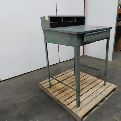 34" x 30" x 43" Tall Steel Standing Work Station With Drawer