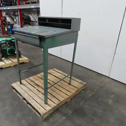 34" x 30" x 43" Tall Steel Standing Work Station With Drawer
